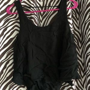 Black Wrinkled Crop Top